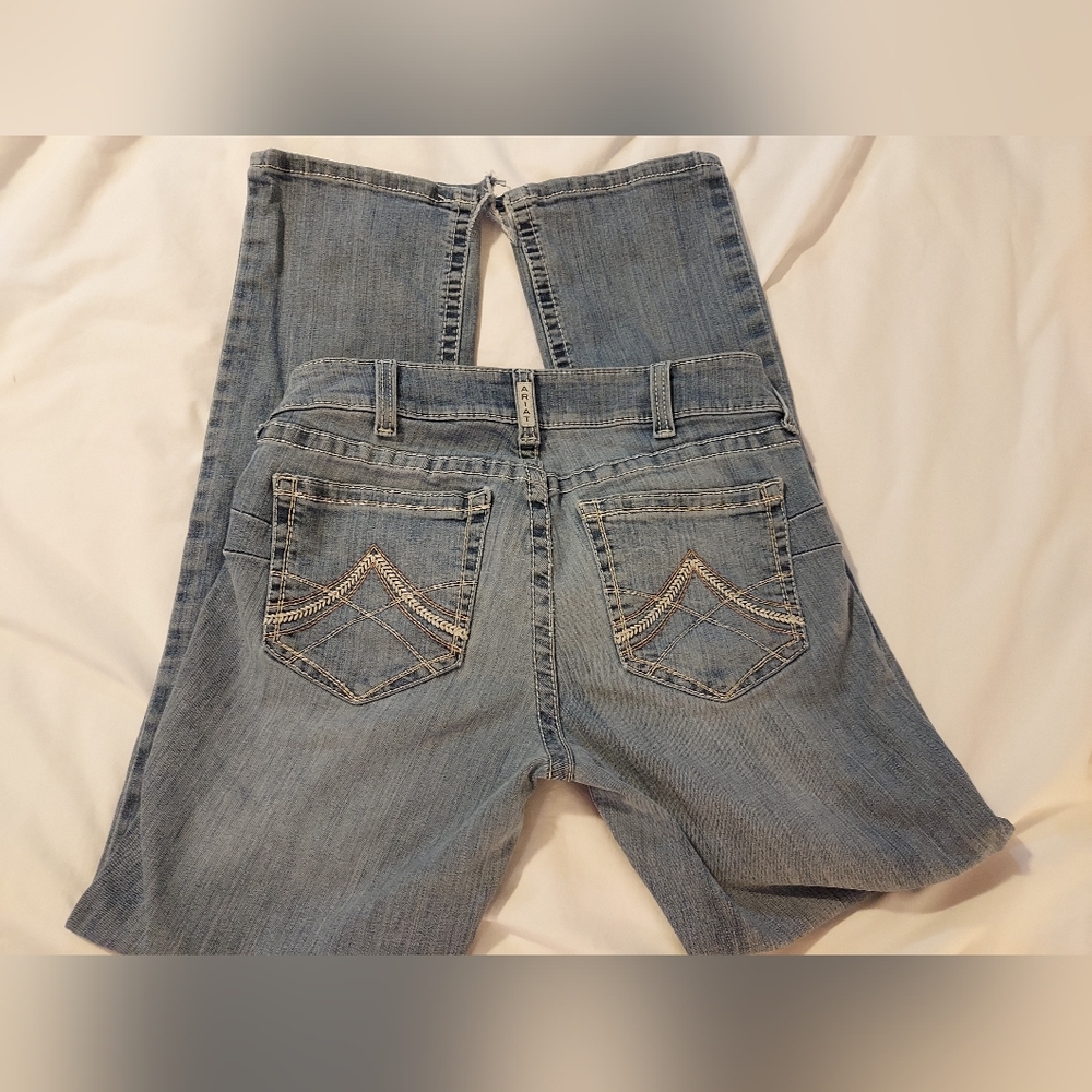 Ariat Light Blue Western Women's Midrise Straight Leg Jeans - 30R - Picture 10 of 10